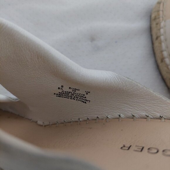 Kelsi Dagger Inwood White Beige Leather Espadrille Wedge Sandals Open Toe Sz 8.5 - Picture 9 of 11